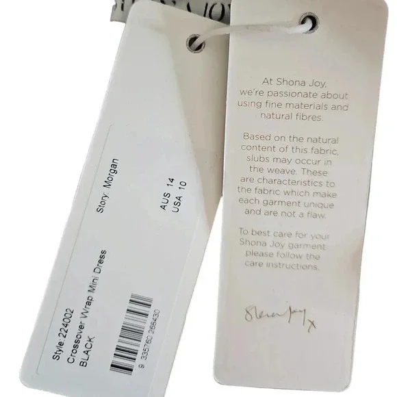 Shona Joy Morgan Crossover Wrap Mini Dress Black Size 10 NWT - Picture 8 of 11